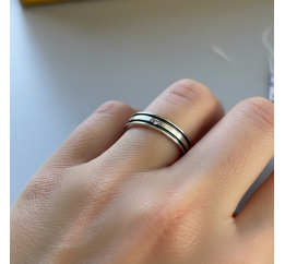 Кольцо серебряное обручальное с фианитом (1181А)