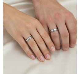 Кольцо серебряное обручальное с фианитом (1181А)