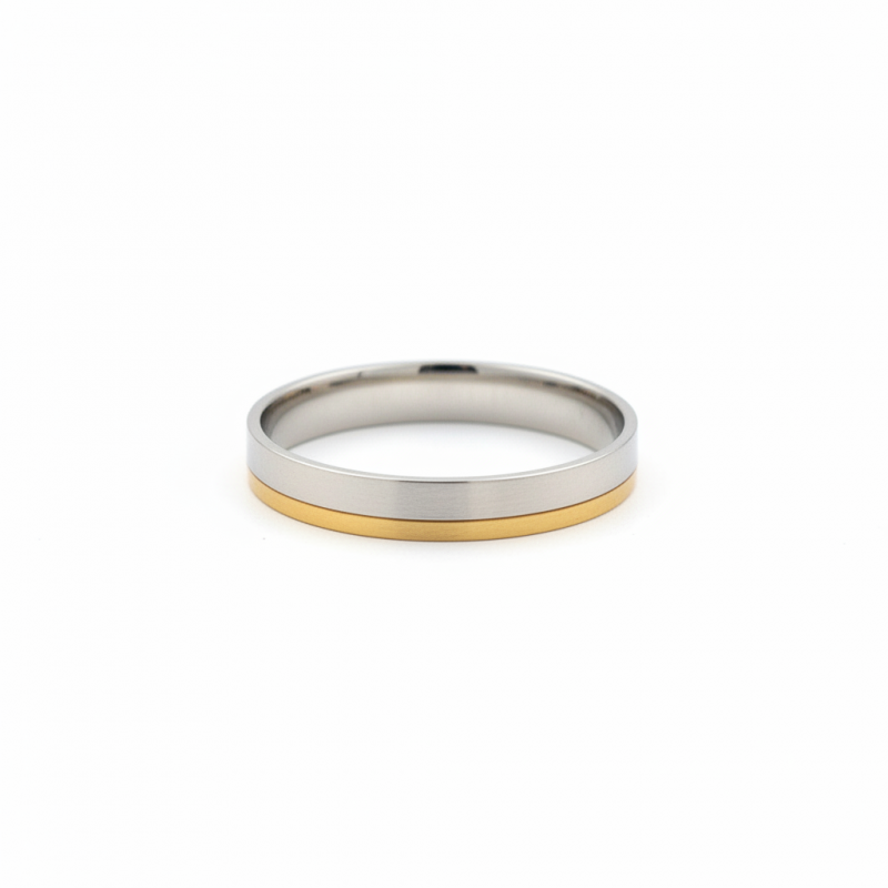 Кольцо серебряное обручальное с золотом (362к)
