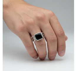 Печатка мужская серебряная с ониксом (1170)