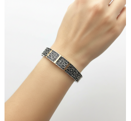 Браслет серебряный с золотом (467бр)