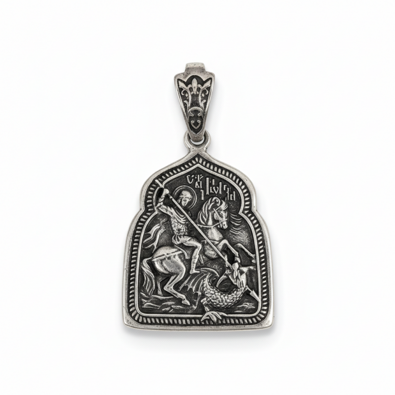 Ладанка серебряная Георгий Победоносец (885п)