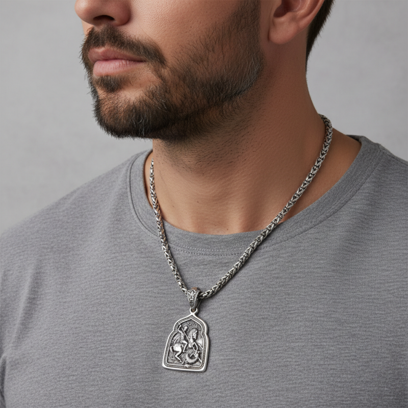 Ладанка серебряная Георгий Победоносец (885п)