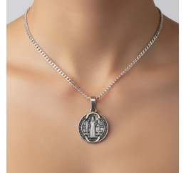 Подвес серебряный с золотом  Св. Бенедикт (1165)