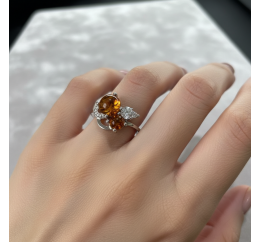 Кольцо серебряное с янтарём (881кя)