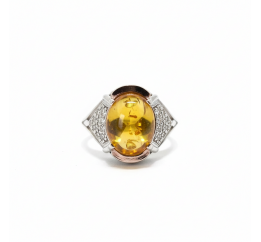 Кольцо серебряное с янтарём (243кя)