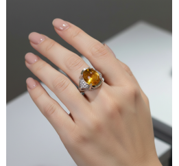 Кольцо серебряное с янтарём (243кя)