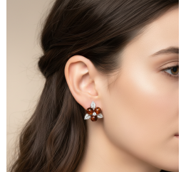 Серьги серебряные с янтарем (888ся)