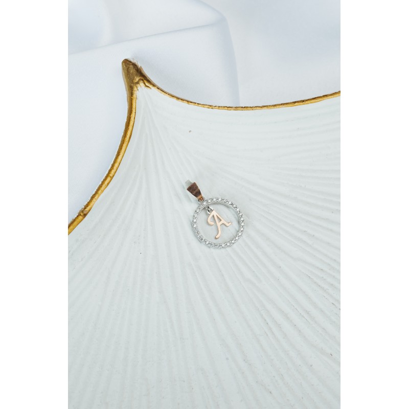 Подвес серебряный с золотом буква А (050пАРз)