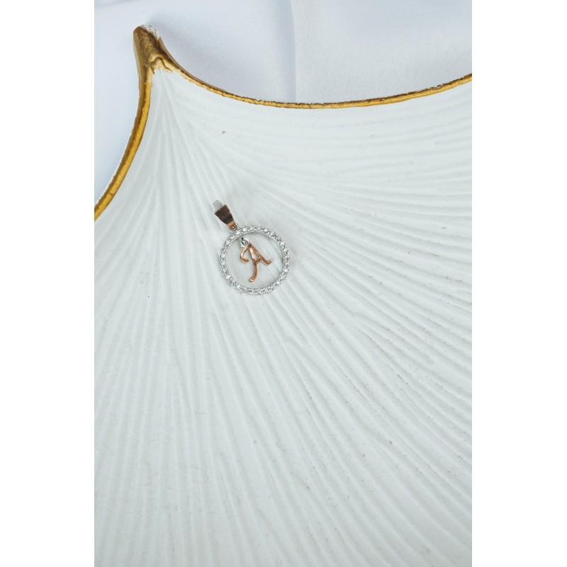 Подвес серебряный с золотом буква А (050пАРз)