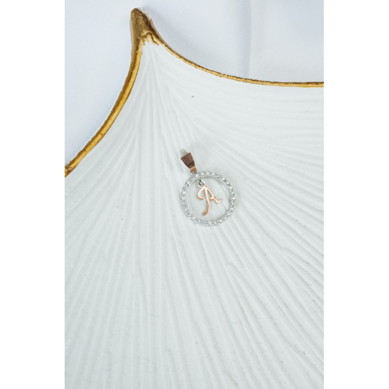 Подвес серебряный с золотом буква А (050пАРз)