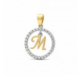 Подвес серебряный с золотом буква М (050пМР)