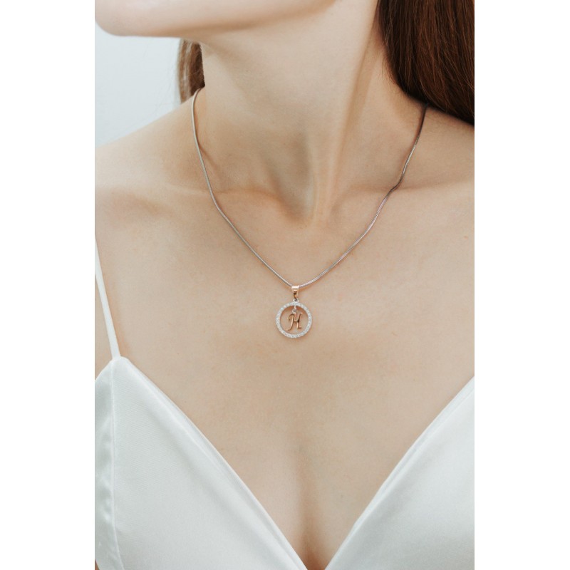 Подвес серебряный с золотом буква Н (050пНР)