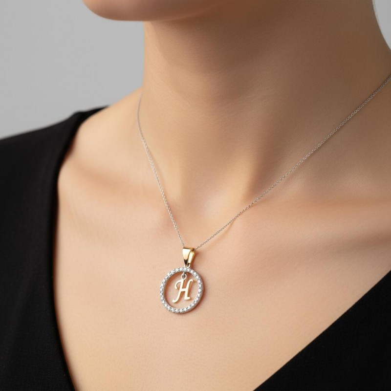 Подвес серебряный с золотом буква Н (050пНР)