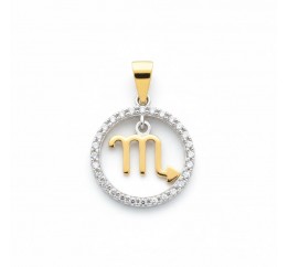 Подвес серебряный с золотом знак зодиака Скорпион (054п скорпион)