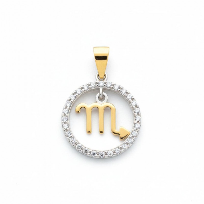 Подвес серебряный с золотом знак зодиака Скорпион (054п скорпион)