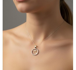 Подвес серебряный с золотом знак зодиака Скорпион (054п скорпион)