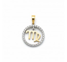 Подвес серебряный с золотом знак зодиака Дева (054п дева)