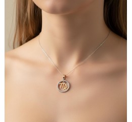 Подвес серебряный с золотом знак зодиака Дева (054п дева)