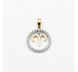 Подвес серебряный с золотом знак зодиака Овен (054п овен)