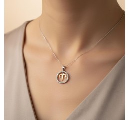 Подвес серебряный с золотом знак зодиака Овен (054п овен)