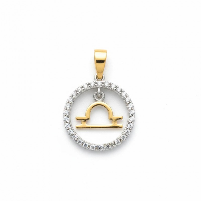 Подвес серебряный с золотом знак зодиака Весы (054п весы)