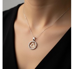 Подвес серебряный с золотом знак зодиака Весы (054п весы)