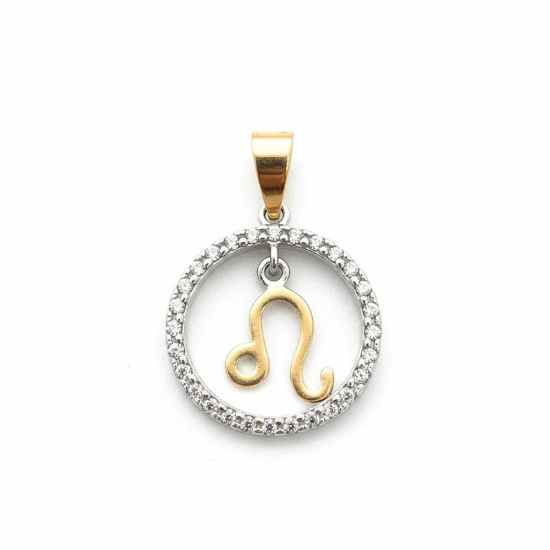 Подвес серебряный с золотом знак зодиака Лев (054п лев)