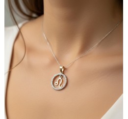 Подвес серебряный с золотом знак зодиака Лев (054п лев)