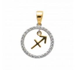 Подвес серебряный с золотом знак зодиака Стрелец (054п стрелец)