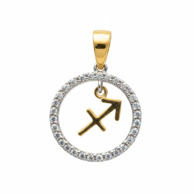 Подвес серебряный с золотом знак зодиака Стрелец (054п стрелец)