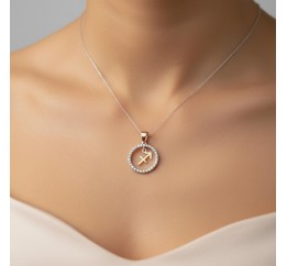 Подвес серебряный с золотом знак зодиака Стрелец (054п стрелец)