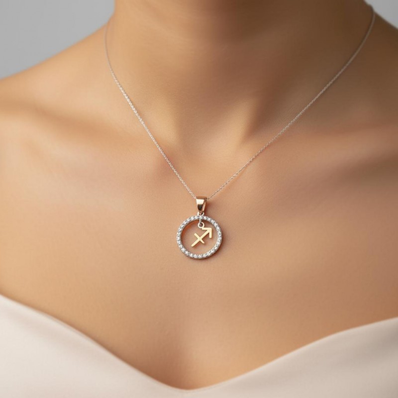 Подвес серебряный с золотом знак зодиака Стрелец (054п стрелец)