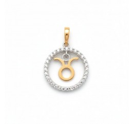 Подвес серебряный с золотом знак зодиака Телец (054п телец)