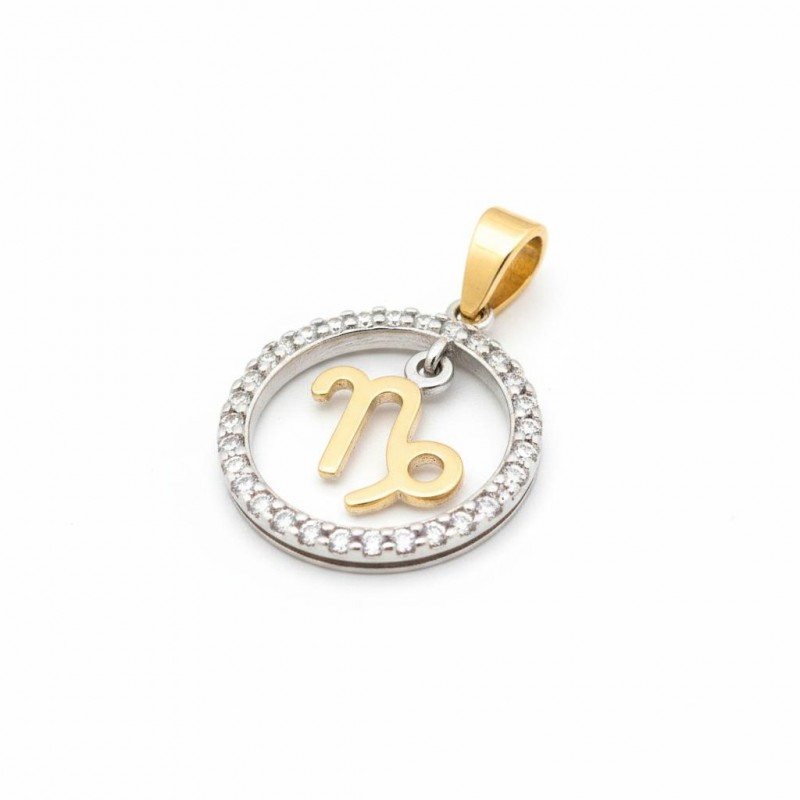 Подвес серебряный с золотом знак зодиака Козерог (054п козерог)