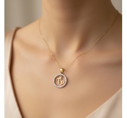 Подвес серебряный с золотом знак зодиака Козерог (054п козерог)