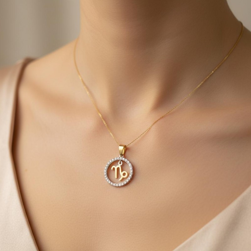 Подвес серебряный с золотом знак зодиака Козерог (054п козерог)