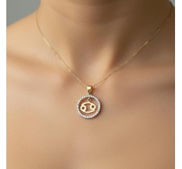 Подвес серебряный с золотом знак зодиака Рак (054п рак)