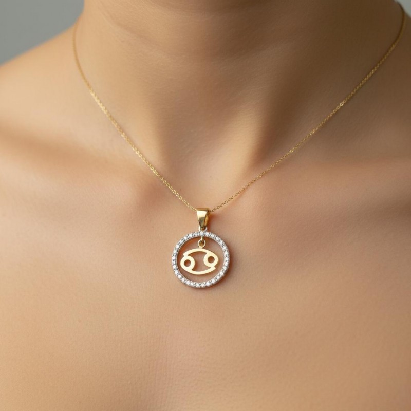 Подвес серебряный с золотом знак зодиака Рак (054п рак)