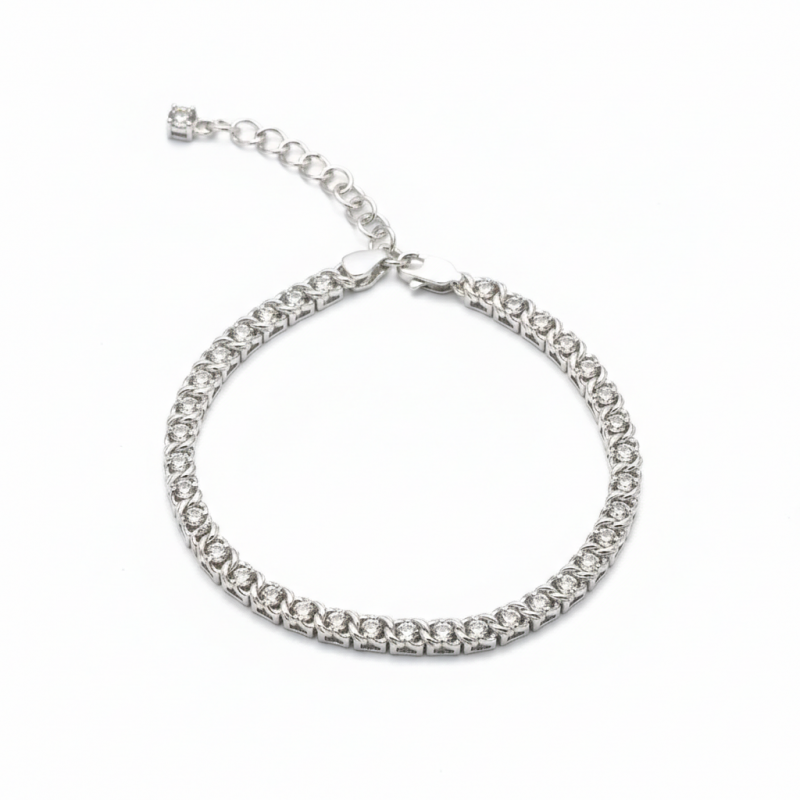 Браслет серебряный с цирконием Арабка (1703лкбб)