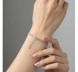 Браслет серебряный с цирконием Арабка (1703лкбб)