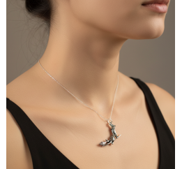 Подвес серебряный Ведьма на метле (А245п)