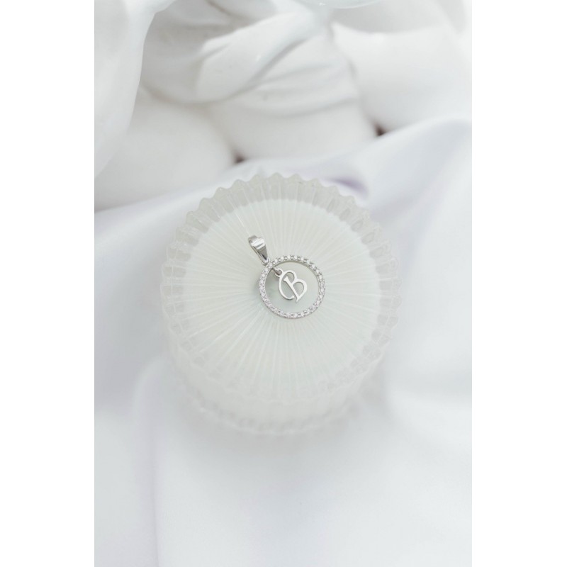 Подвес серебряный  буква В (050В)