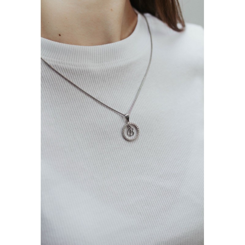 Подвес серебряный  буква В (050В)