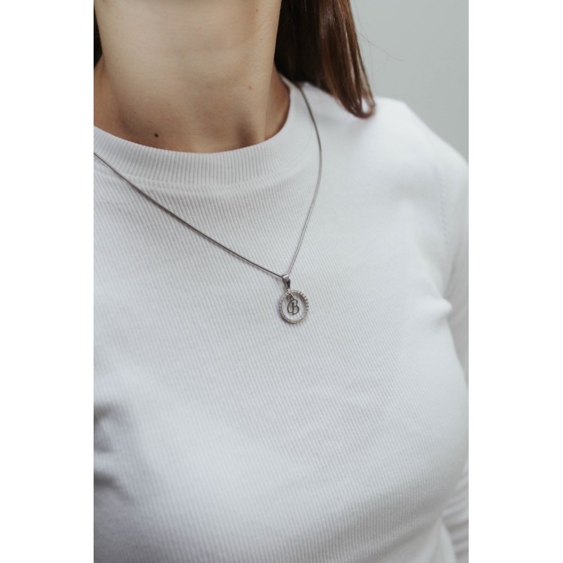 Подвес серебряный  буква В (050В)