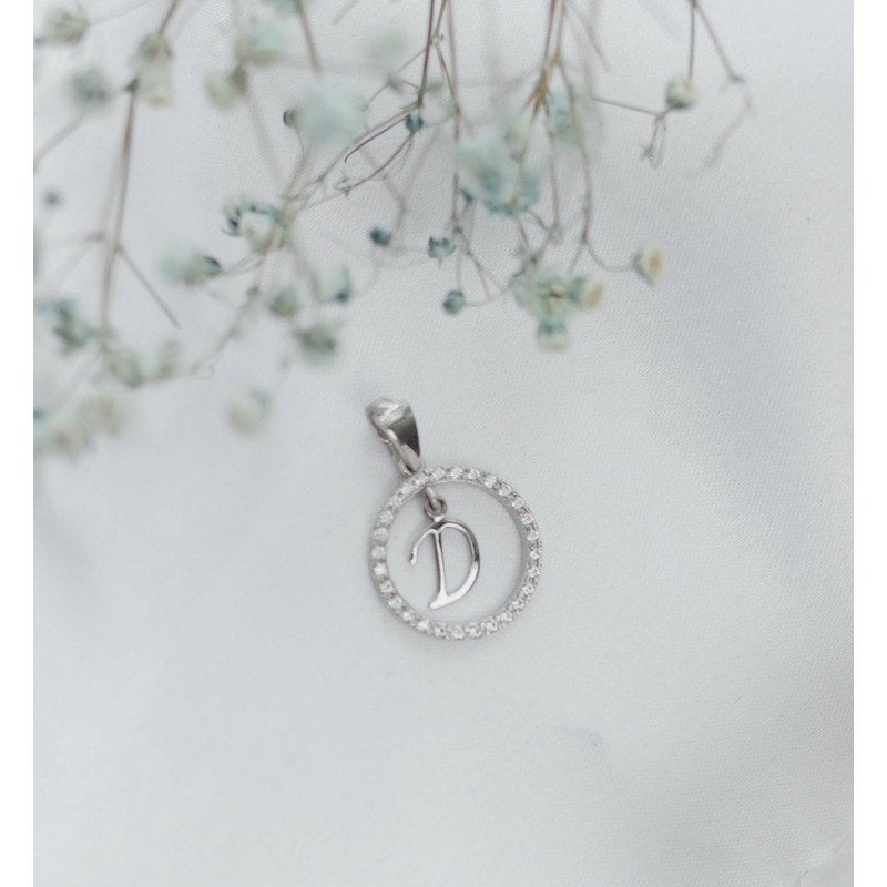 Подвес серебряный  буква Д (050Д)