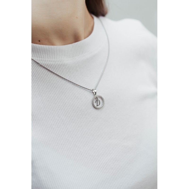 Подвес серебряный  буква Д (050Д)