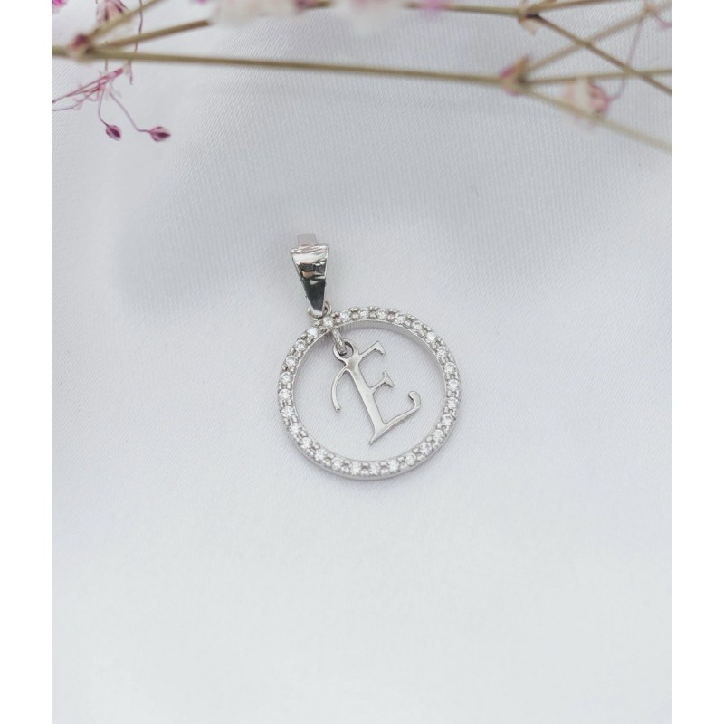 Подвес серебряный  буква Е (050Е)