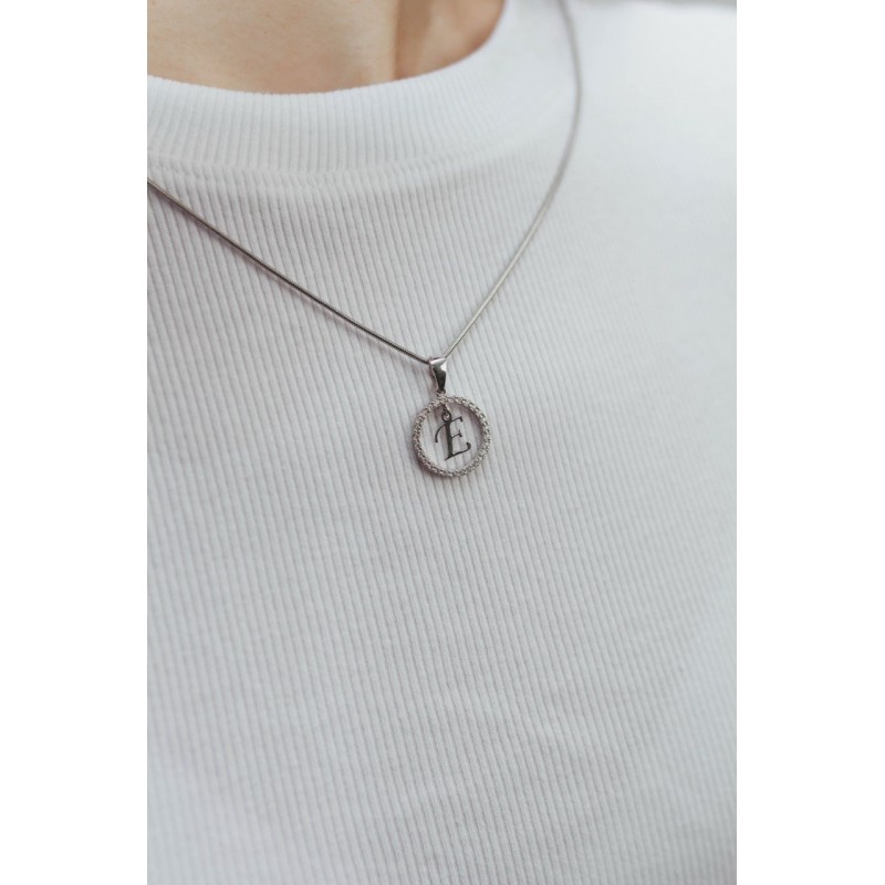 Подвес серебряный  буква Е (050Е)