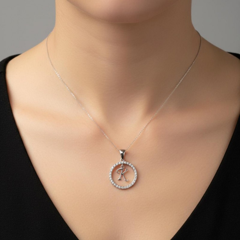 Подвес серебряный  буква К (050К)